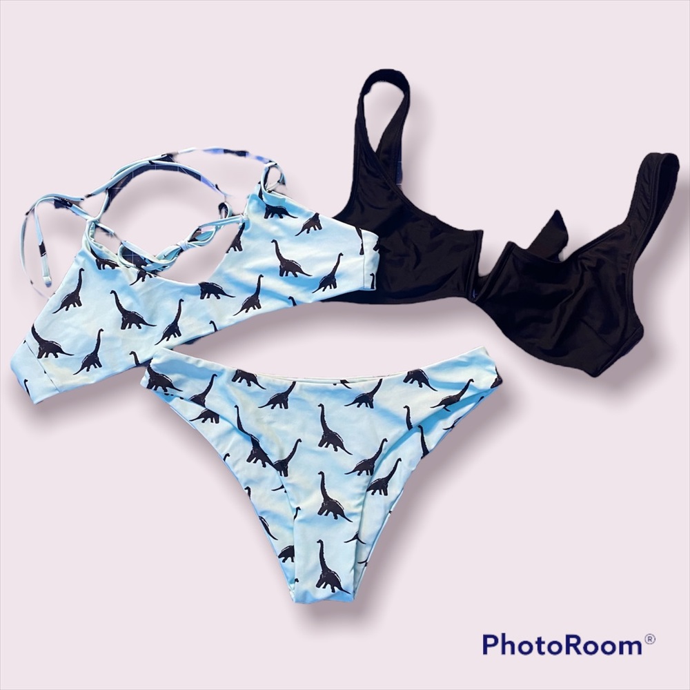 3 piece dinosaur bikini set